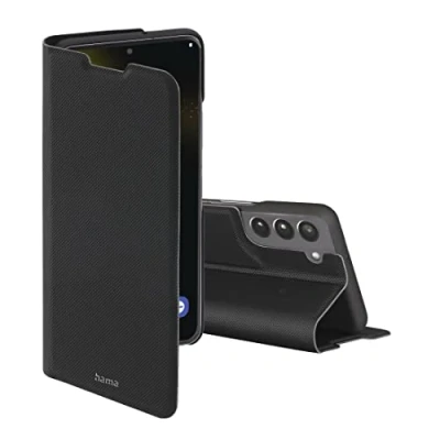 Bild av Hama mobilfodral för Samsung Galaxy S22 &quot;Slim Pro&quot; (skyddsfodral med plånbok 2 x kortfack, vikbart fodral magnetlås och stativfunktion) svart