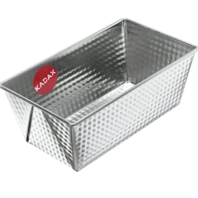 Bild av KADAX rektangulär bakpanna, lådform gjord av plåt, kunglig tårtform med ett anti kullskikt, brödbageri, kakform, fyrkantig brödform (silver, 31 x 15,5 cm)