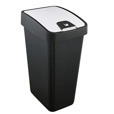 Bild av keeeper Premium Papperskorg med vändlock, Soft Touch, 45 l, Magne, grafitgrå