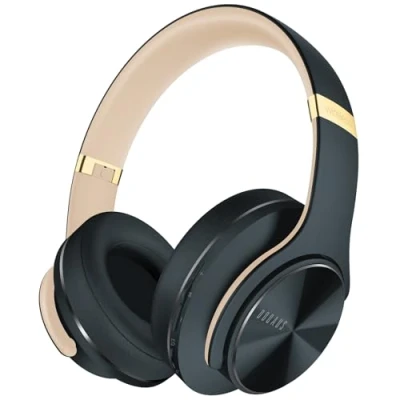 Bild av DOQAUS Trådlösa Hörlurar Bluetooth Over Ear med 3 EQ lägen, 90 Timmar Speltid Vikbara Mikrofon, Mjukt Minneprotein, Trådlöst &amp;Trådbundet Läge för Smartphone PC TV(Grå)