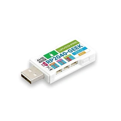 Bild av Waveshare RP2040 GEEK Development Board, Based On Microcontroller, with 1.14inch 65K Color LCD, USB Debugging Downloader, White Plastic Case