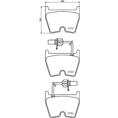 Bild av HELLA 8DB 355 009 191 Jeu de plaquettes frein avec contact du palpeur d&#039;usure intégré AUDI: A6 C5 Avant, Berline, R8 Coupe