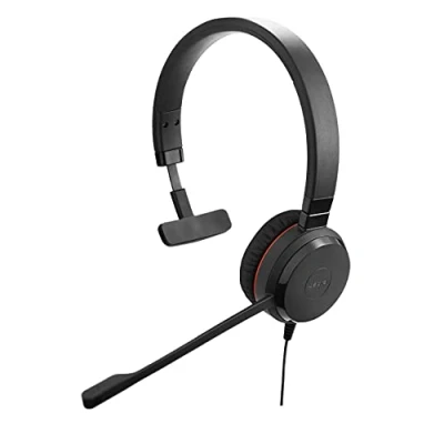 Bild av Jabra Evolve 30 UC Mono Headset Unified Communications hörlurar för VoIP Softphone med Passive Noise Cancellation USB kabel kontroll Svart