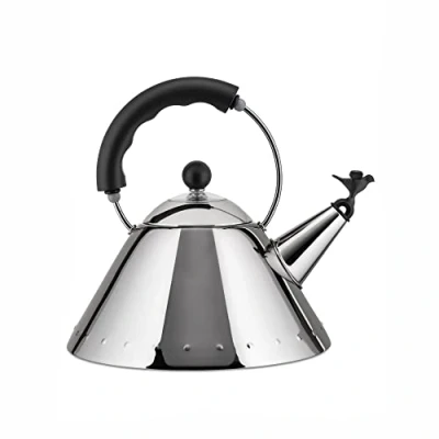 Bild av Alessi 9093 B vattenkokare rostfritt stål med handtag och fågelformad visselpipa polyamid svart