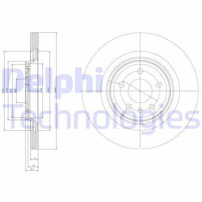 Bild av DELPHI BG4078 Disque de frein 330 22 5 ventilé huilé non traité sans roulement roue, bague ABS AUDI: Q5, A5 B8 Coupe, A4 Avant