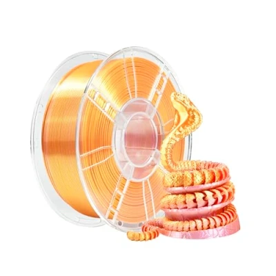 Bild av iBOSS PLA+ Filament with 3D Printer, PLA Plus 1.75mm Two Tone Silk Filament, Co Extrusion, Shiny Printing, 2.2lb (1KG), Gold Powder