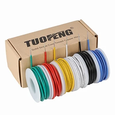 Bild av TUOFENG 16 AWG stark anslutningskabel 6 patchkablar i olika färger, 13,2 fot eller 4 meter, 1,30 mm2 PVC förtennad koppartråd kit
