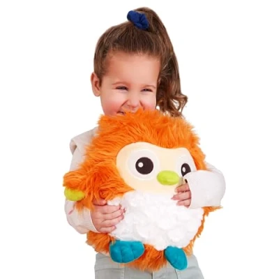 Bild av B. toys gosedjur uggla supermjuk med lång lurvig päls orange, baby och barnleksak för flickor pojkar från 0 månader