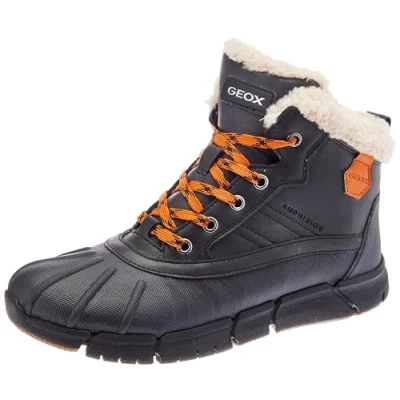 Bild av Geox J Flexyper BOY B ABX Snörstövletter för barn, Storlek: 31, Black/orange Konstmaterial/textil