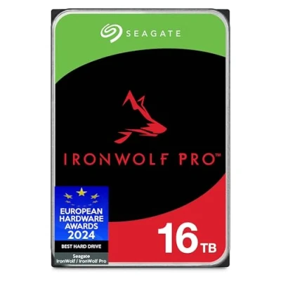Bild av Seagate IronWolf Pro, 16 TB, intern NAS HDD i företagsklass CMR, 3,5, SATA 6 Gb/s, 7200 RPM, 256 MB Cache för RAID NAS, räddningstjänster Frustrationsfri paketering (ST16000NTZ01)