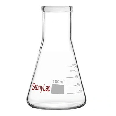 Bild av stonylab 1 pack Glas 100 ml Tung Vägg Smal Mun Erlenmeyer Flaskor med Kraftig Kant (100 Passar 5# Gummipropp)