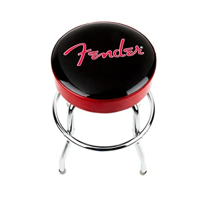 Bild av Fender® Red Sparkle Logo Barpall, Svart/Red Sparkle, 61 cm