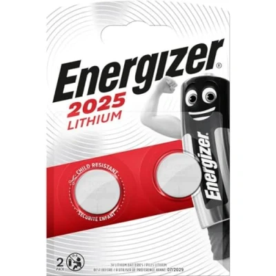Bild av Energizer CR2025 batterier, litiumknappcell, flerfärgad, 2 stycken