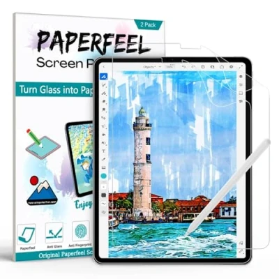 Bild av [2 pack] Paperfeel skärmskydd för iPad Pro 12.9 2022/2021/2020/2018 modeller, matt PET papper 12,9 tum 6:e generationens ritning och skrivning anti bländning/anti fingeravtryck