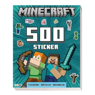 Bild av Minecraft: 500 Sticker Stickern Rätseln Ausmalen: Activityblock mit