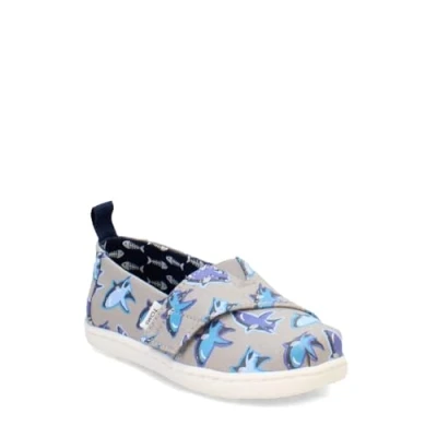 Bild av TOMS Pojkar Classic Alpargata platt tofflor, Drizzle Grey Glow in The Dark Great White Shark, 19.5 EU
