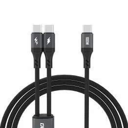 Bild av Dudao 2 i 1 USB C Y kabel 100W 1.2m