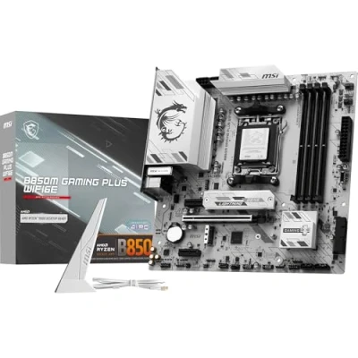 Bild av MSI B850M GAMING PLUS WIFI6E moderkort, mATX Stöder AMD Ryzen 9000/8000/7000 processorer, AM5 DDR5 Memory Boost 8200+ MT/s (OC), PCIe 4.0 x16, M.2 Gen5, Wi Fi 6E, 2.5G LAN