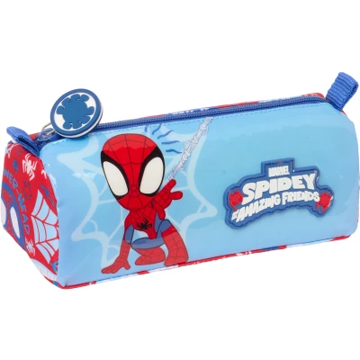 Bild av SPIDEY RESCUE Fodral med dragkedja och fack, barnfodral, perfekt för skolbarn, bekväm mångsidig, kvalitet styrka, 21 x 7 8 cm, Röd/Blå, M, Avslappnad