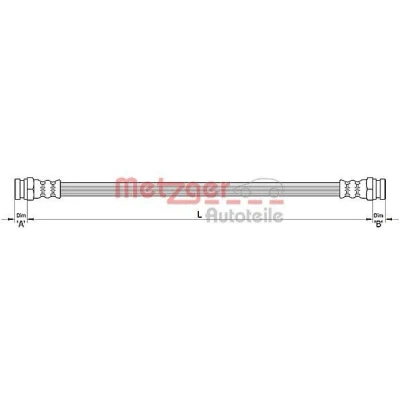 Bild av METZGER 4110485 Flexible De Frein 290 FIAT: Stilo 3/5 portes, Multi Wagon