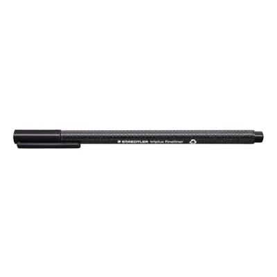 Bild av Staedtler 334 9 Fineliner triplus, Dreikantschaft, metallgefasste Spitze, circa 0.3 mm, 10 Stück im Kartonetui, schwarz