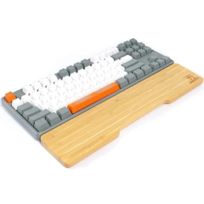 Bild av MAMBASNAKE Bamboo Handledsstöd för 87 Tangenters TKL Tangentbord,A Klassad Bambu,Ergonomiskt Handledsstöd,Solid Träkänsla,Anti Slip Gummifötter,Smärtlindring,Lätt att Skriva/Spela/PC/MAC/Kontor