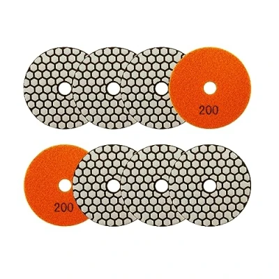 Bild av SANLEETEK Torr diamant polerdyna 100 mm, 8 stycken korn 200 polerskivor för granit, marmor, konstgjord sten, kvarts vinkelslip
