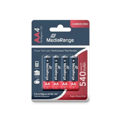 Bild av MediaRange Super Heavy Duty batterier, zinkkol, Mignon AA R6 1,5 V, 4 pack