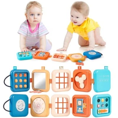 Bild av JOYVOVO Busy Board Montessori leksak, 2 år, 8 i 1 pedagogiska spel, aktivitet och utveckling, flygplan bilspel, barnresor, present till barn, pojke, flicka, 5 jul, födelsedag, jul
