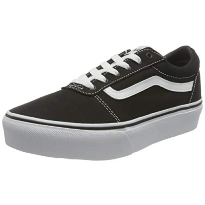 Bild av Vans Ward Platform Canvas Sneakers, Svart, Vit, 40 EU