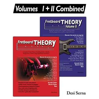 Bild av Fretboard theory Volumes I + II Combined: The complete guitar series on scales, chords, progressions, modes, song composition, and more.