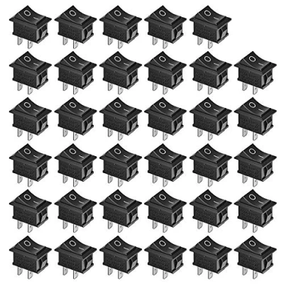 Bild av GTIWUNG 35 st bilknappsbrytare, vippströmbrytare, bilbrytare, brytare 10 A/125 V, 6 A/250 SPST på/av, minibrytare, elektronisk minibrytare för bilar, båtar, hushållsapparater, svart