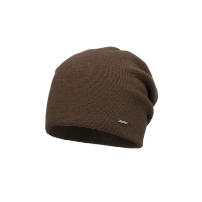 Bild av Vivisence Vinter klassisk hatt för kvinnor i mjukt och varmt ullgarn med inre foder tre veck på baksidan perfekt passform, Brun, one size