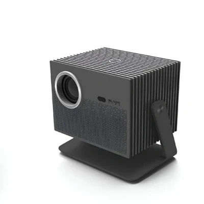 Bild av BladeCine Cube 600 projektorer med 3D ljud, glaspanelteknik och integrerad strömning, i grått