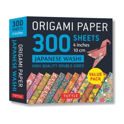 Bild av Origami Paper Japanese Washi Patterns 4 inch (10cm) 300 sheets: Tuttle Paper: High Quality Sheets Printed with 12 Different Designs