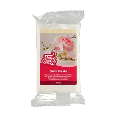 Bild av FunCakes blompasta vit: Perfekt för sockerblommor, fina blad, volanger och mer. Tunn rullad, torkar snabbt, silkeslen, elastisk, bra, halal, kosher glutenfri, 250 g (1 pack)