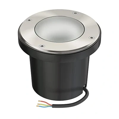 Bild av ledscom.de Infälld golvlampa BOFU för utomhusbruk, IP67, vridbar, rostfritt stål, rund, 150mm Ø, 1x GU10 max. 15W, frostat glas