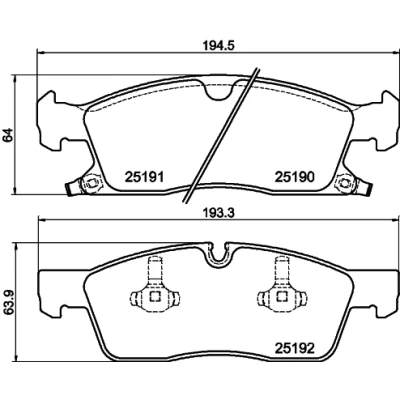 Bild av HELLA 8DB 355 019 551 Jeu de plaquettes frein avec indicateur d&#039;usure JEEP: GRAND CHEROKEE 4, DODGE: Durango