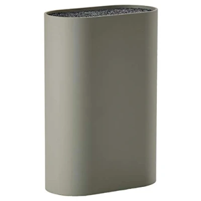 Bild av Zone Denmark Singles knivblock utan knivar, knivblock, knivhållare, knivställ, förvaring av alla 17 x 9 cm, höjd 24 Mud (brun/naturell)