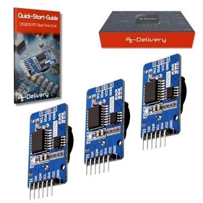 Bild av AZDelivery 3 x Realtidsklocka RTC DS3231 I2C kompatibel med Arduino och Raspberry Pi inklusive en E Book!