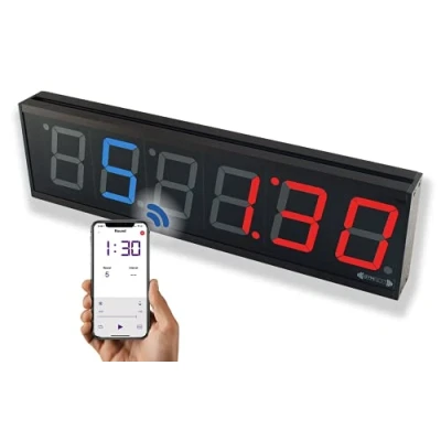 Bild av GymNext Flextimer gymutgåva Bluetooth appstyrd intervalltimer med stora 4 tums siffror för CrossFit, Tabata, EMOM, MMA, boxning, intervallträning, kretsträning mera