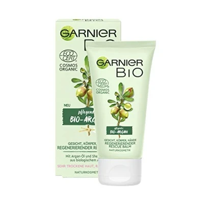 Bild av Garnier Bio regenererande argan räddningsbalsam, naturkosmetika, vård och handkräm med arganolja sheabutter, 50 ml