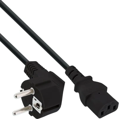Bild av InLine 16651M strömkabel, skyddskontakt vinklad till kall enhetskontakt C13, 0,5 m