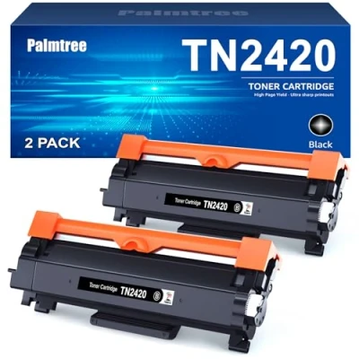 Bild av TN2420 kompatibel Brother MFC L2710DW toner HL l2350DW DCP l2530DW TN 2420 TN2410 L2710DN L2310D L2375DW (2 svart)