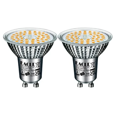 Bild av EACLL GU10 LED varmvit 10 W ersätter 140 halogenlampa, 2 pack 1050 lumen 3 000 K päron, AC 230 V flimmerfri strålkastare, strålvinkel 120 graders spot, inte dimbara reflektorlampor