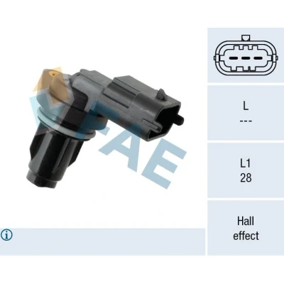 Bild av FAE 79349 Capteur, position d&#039;arbre à cames Principe de Hall HYUNDAI: i20 I 3/5 portes, i10 I, i30 KIA: cee‘d 5 portes