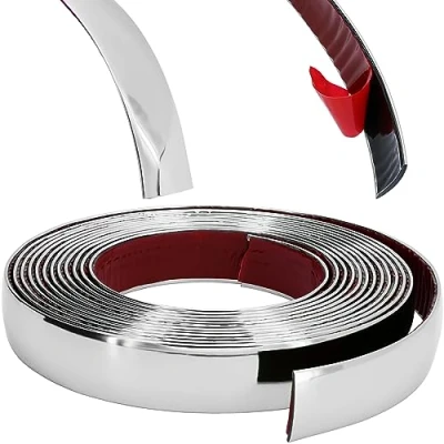 Bild av RECAMBO prydnadslist krom mångsidig, flexibel och självhäftande 25 mm x 5 m