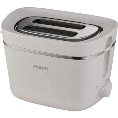 Bild av Philips Brödrost Eco Conscious Edition, 2 Fack, 8 Inställningar, Uppvärmningsställ, Upptiningsfunktion, Tillverkad av Använd Matolja, Silkesvit Matt (HD2640/10)