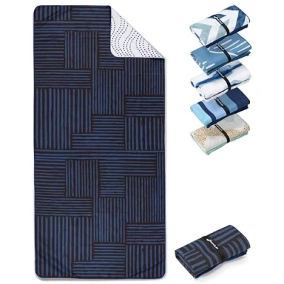Bild av Strandhandduk XXL mikrofiberbadhandduk stor, lätta och snabbtorkande 100% återvunnen mikrofiberhandduk Stairs 160 cm x 90
