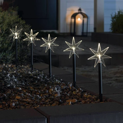 Bild av Konstsmide Christmas LED dekorationsstjärna för utomhusbruk, 5 ljus, med jordspett